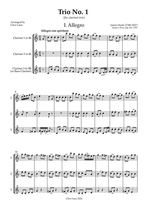 Trio No.1, Op.83 by James Hook for clarinet trio