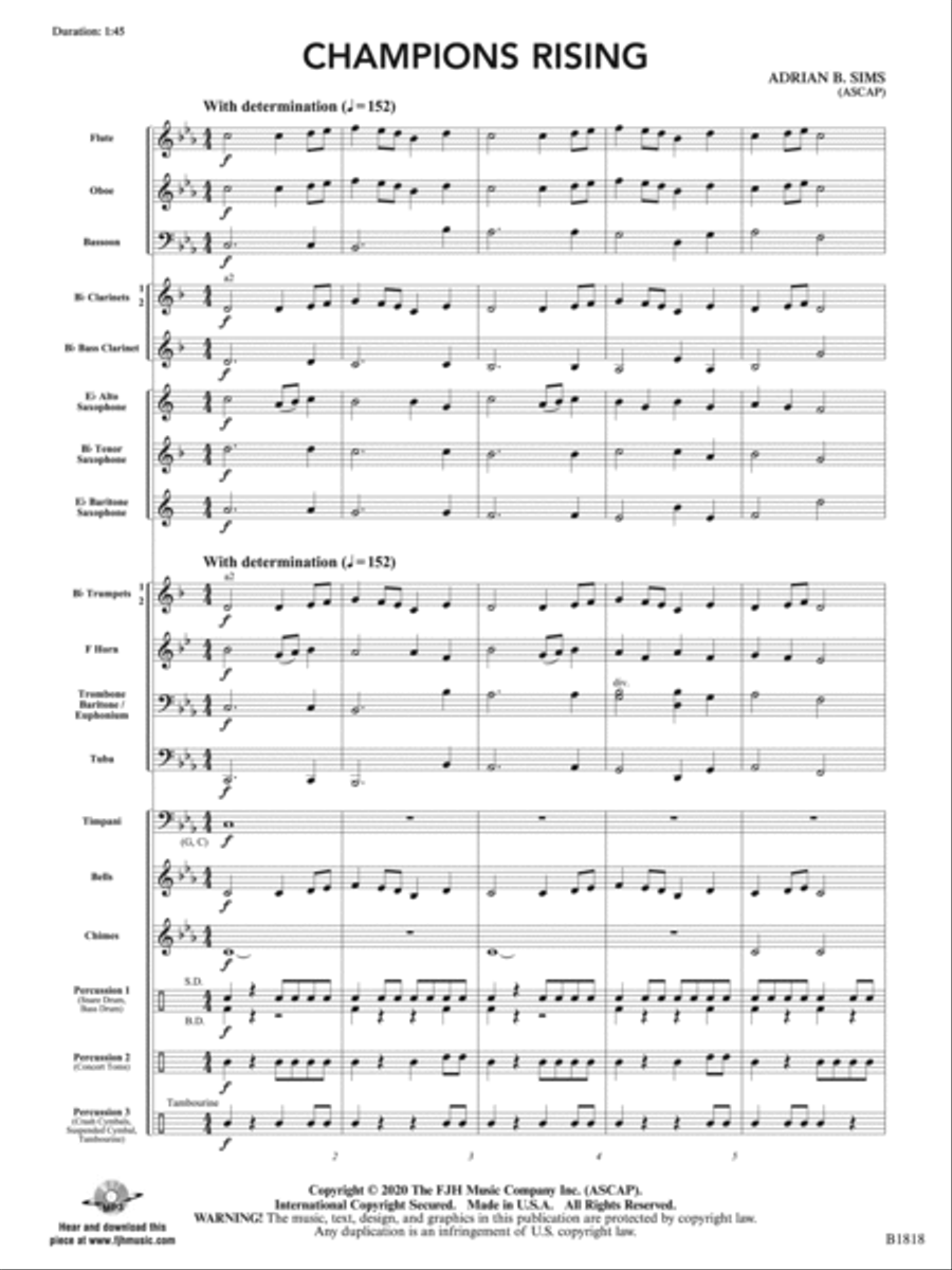 Champions Rising: Score Concert Band scores gallery preview page 3