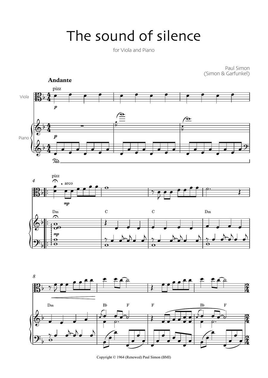 The Sound Of Silence Viola scores gallery preview page 1
