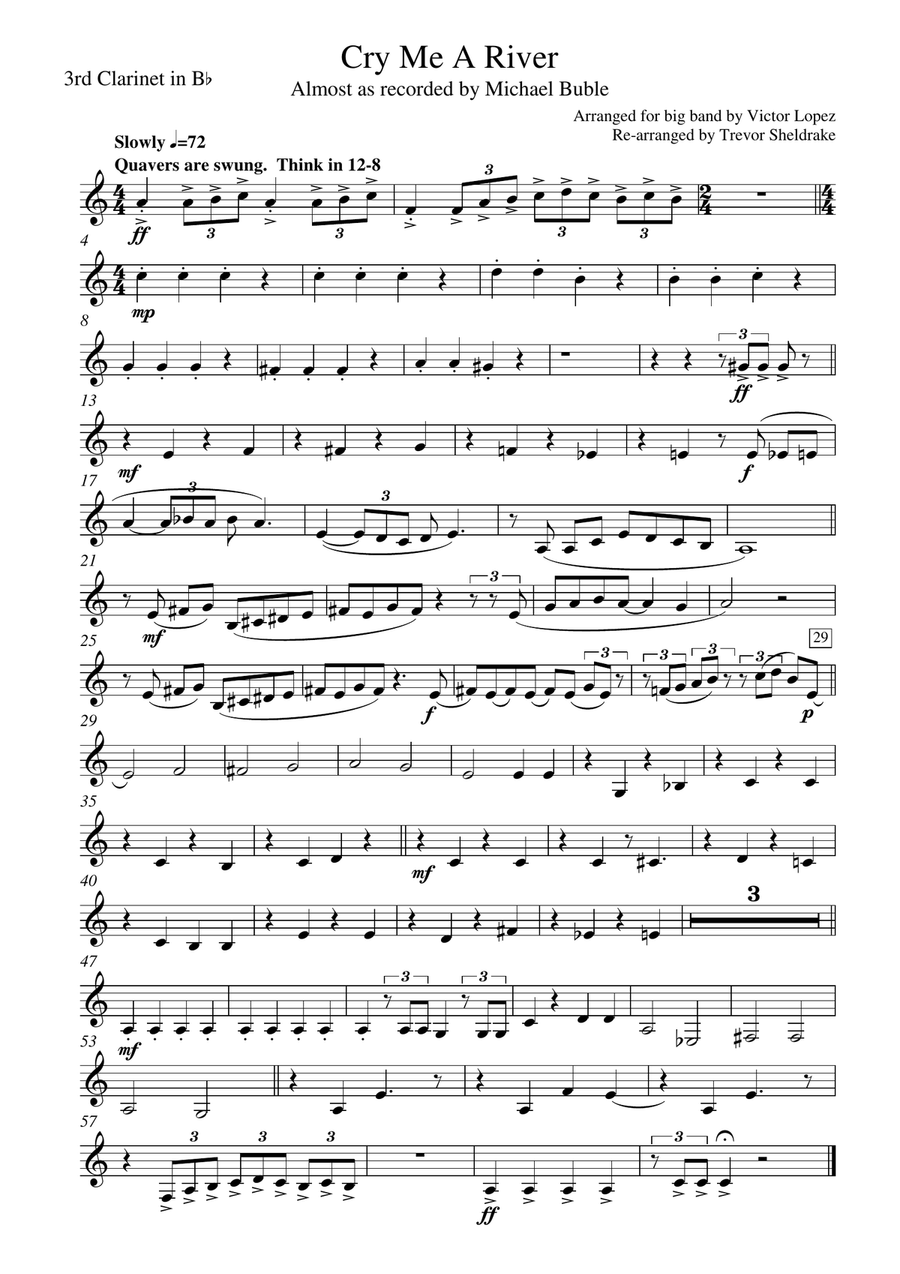 Cry me a River Concert Band scores gallery preview page 4