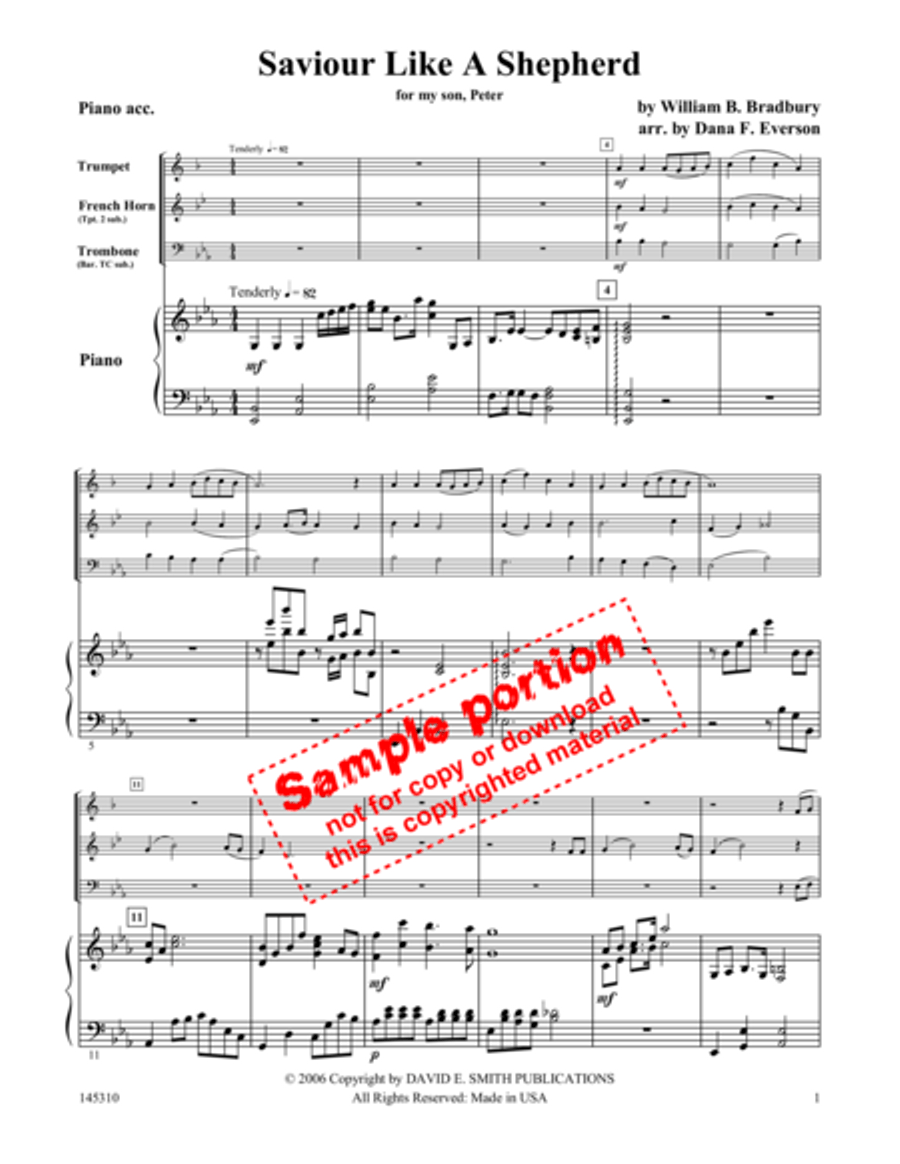 Savior, Like A Shepherd Lead Us Brass Trio scores gallery preview page 2
