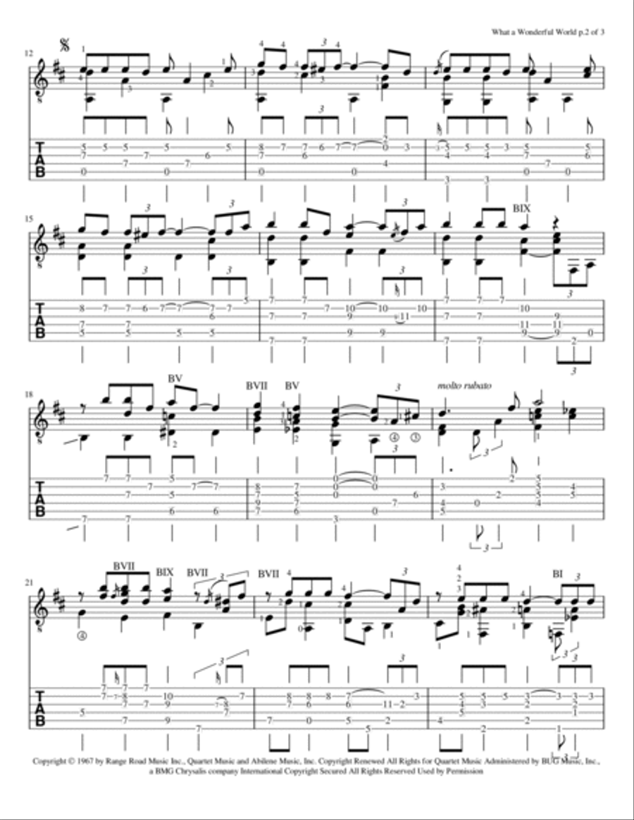 What A Wonderful World Electric Guitar scores gallery preview page 3