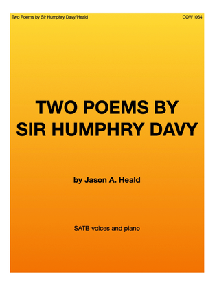 Book cover for "Two Poems by Sir Humphry Davy" for SATB choir