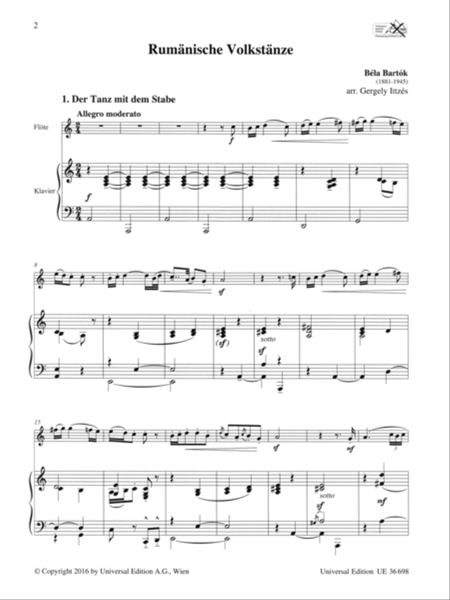 Romanian Folk Dances Romanian Folk Dances Chamber Music scores gallery preview page 2