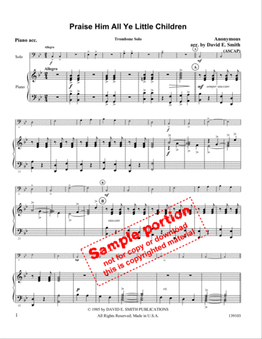 Praise Him All Ye Little Children Flute scores gallery preview page 2
