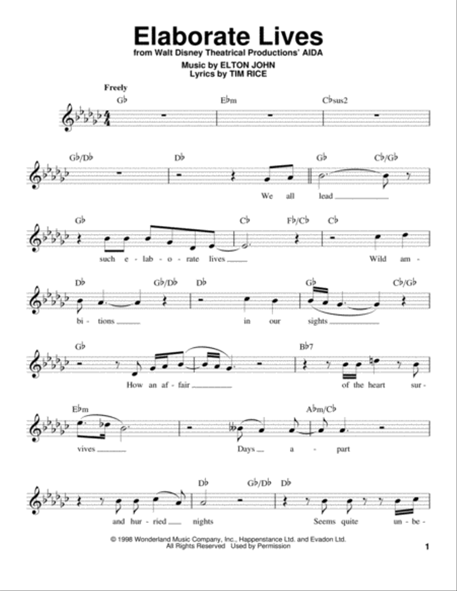 Elaborate Lives Voice scores gallery preview page 1