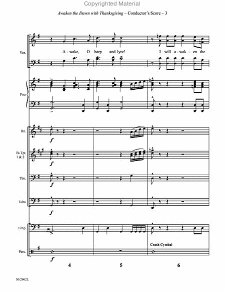 Awaken the Dawn with Thanksgiving - Brass and Percussion Score and Parts