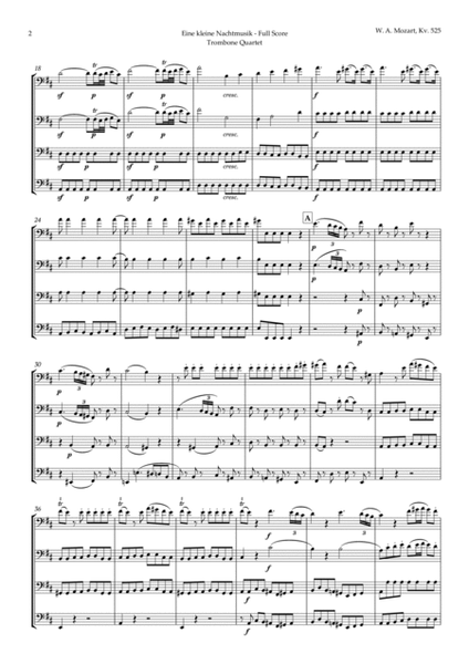 Eine kleine Nachtmusik by Mozart for Trombone Quartet image number null