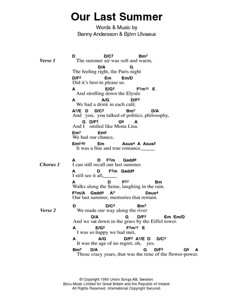 Our Last Summer Acoustic Guitar scores gallery preview page 1