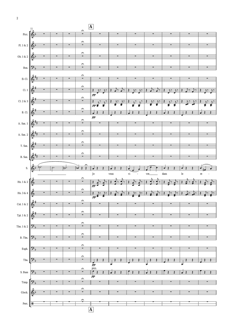 Ah! Je veux vivre (from Romeo and Juliet) arranged for soprano solo and concert band Concert Band scores gallery preview page 2
