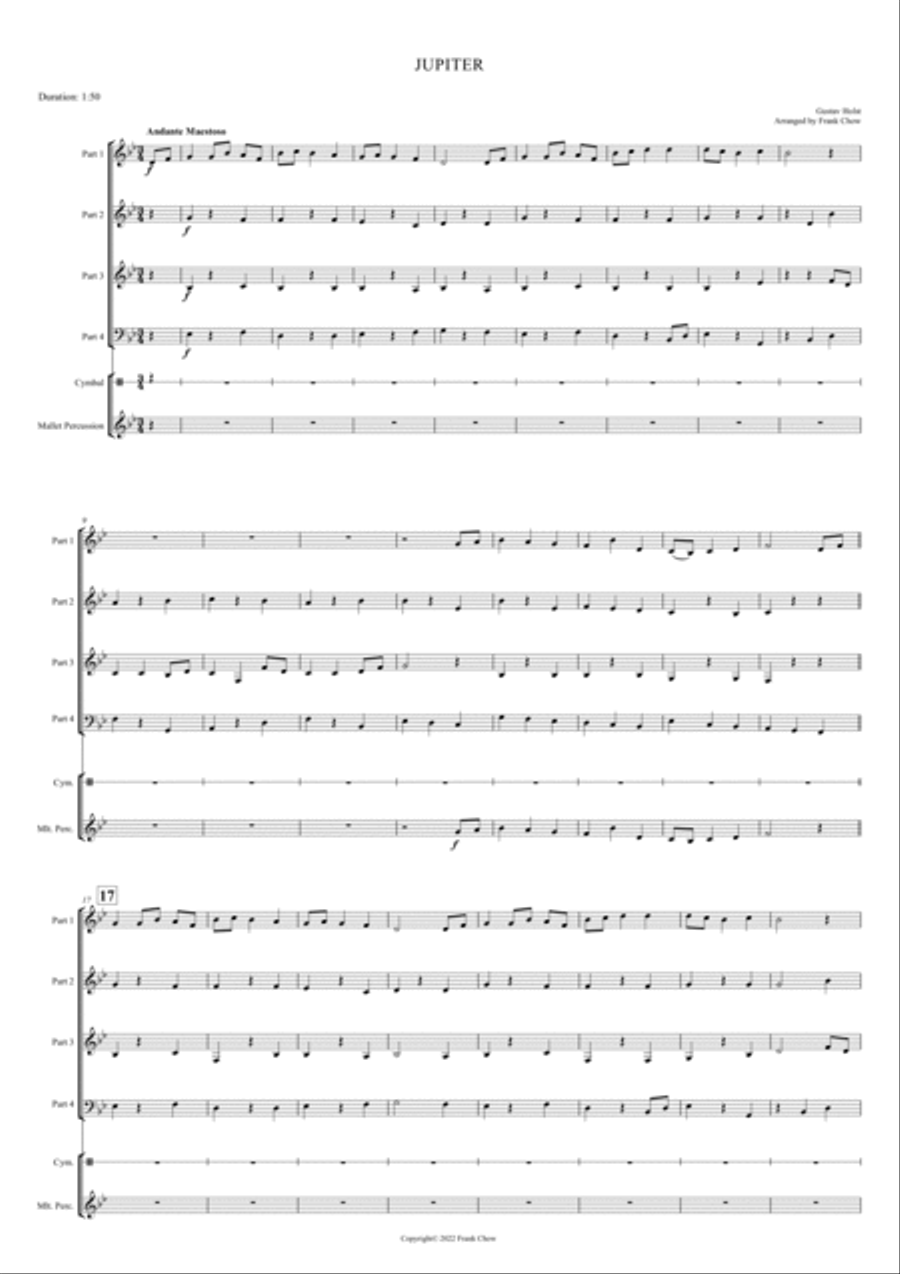 Jupiter: The Bringer Of Jollity Concert Band scores gallery preview page 3