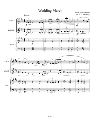 Wedding March (Violin Duet) with optional piano accompaniment