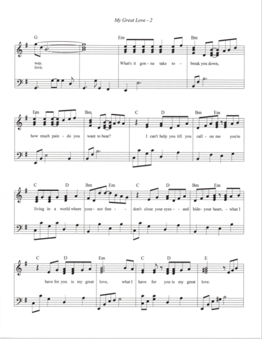 My Great Love Voice scores gallery preview page 2