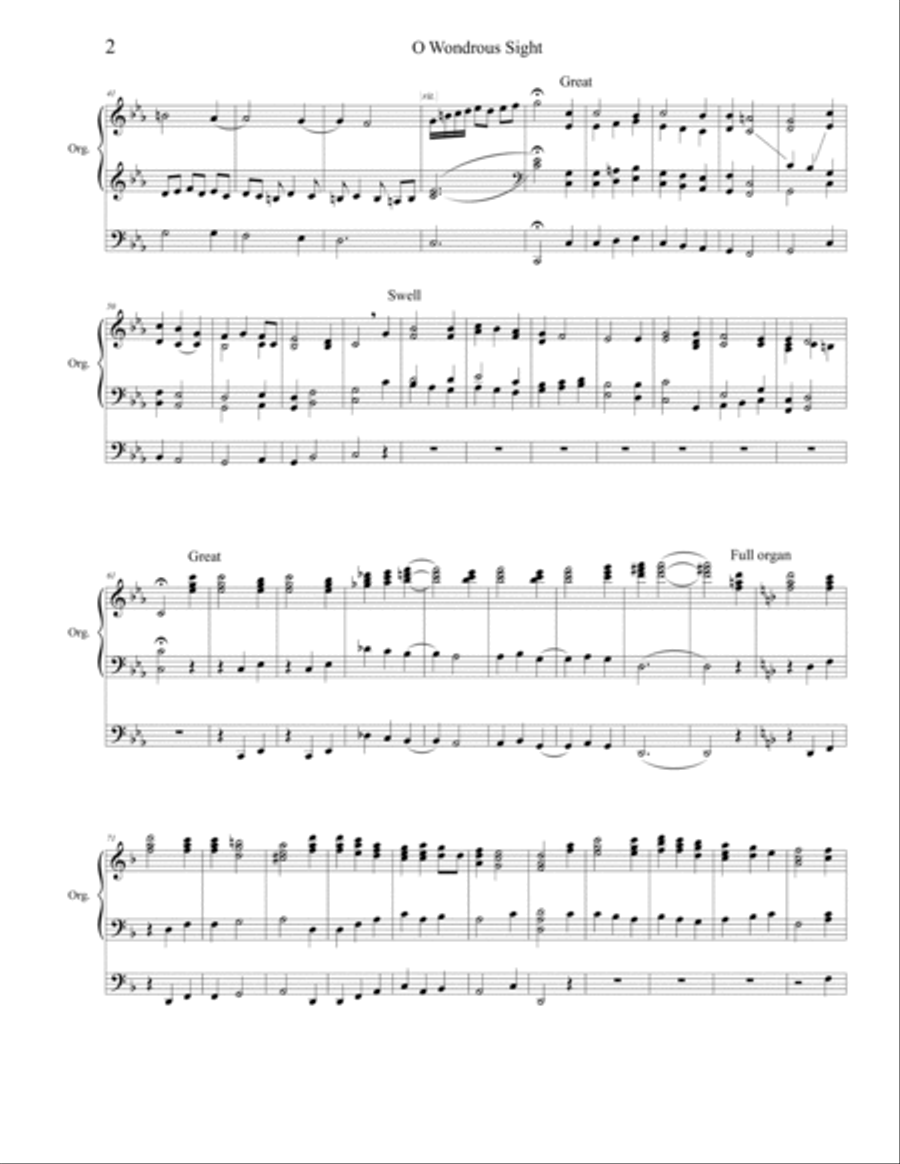 O Wondrous Sight O Wondrous Sight Organ Solo scores gallery preview page 2