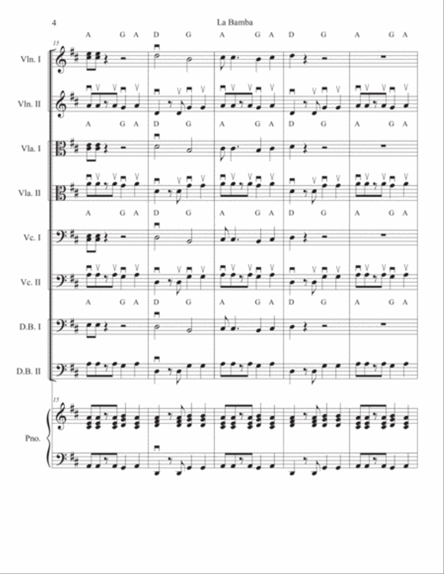 La Bamba Double Bass scores gallery preview page 4
