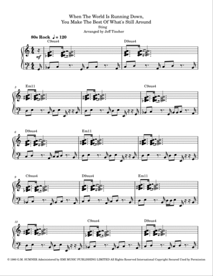 When The World Is Running Down, You Make The Best Of What's Still Around Piano, Vocal, Guitar scores gallery preview page 2