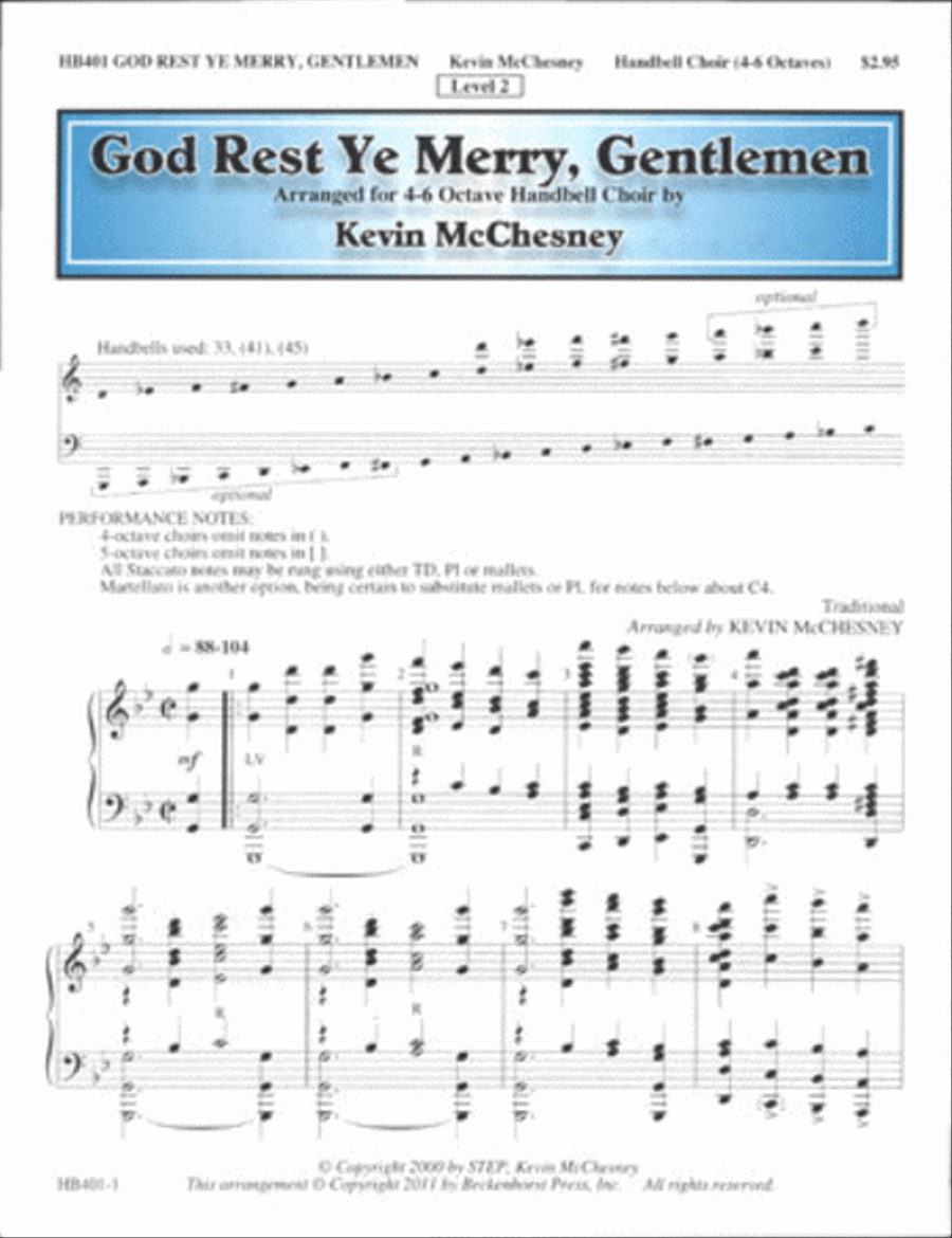 God Rest Ye Merry, Gentlemen 4-6 octaves 5-Octaves scores gallery preview page 1