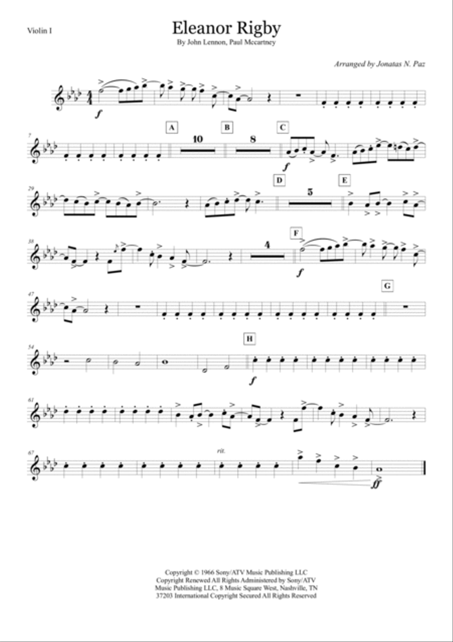 Eleanor Rigby String Quintet scores gallery preview page 5