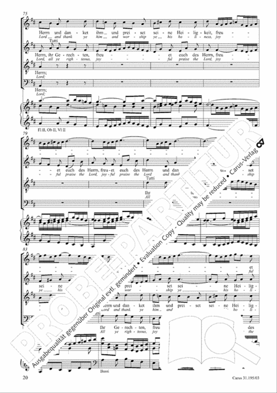 For the righteous light is sown (Dem Gerechten muss das Licht) 4-Part scores gallery preview page 21