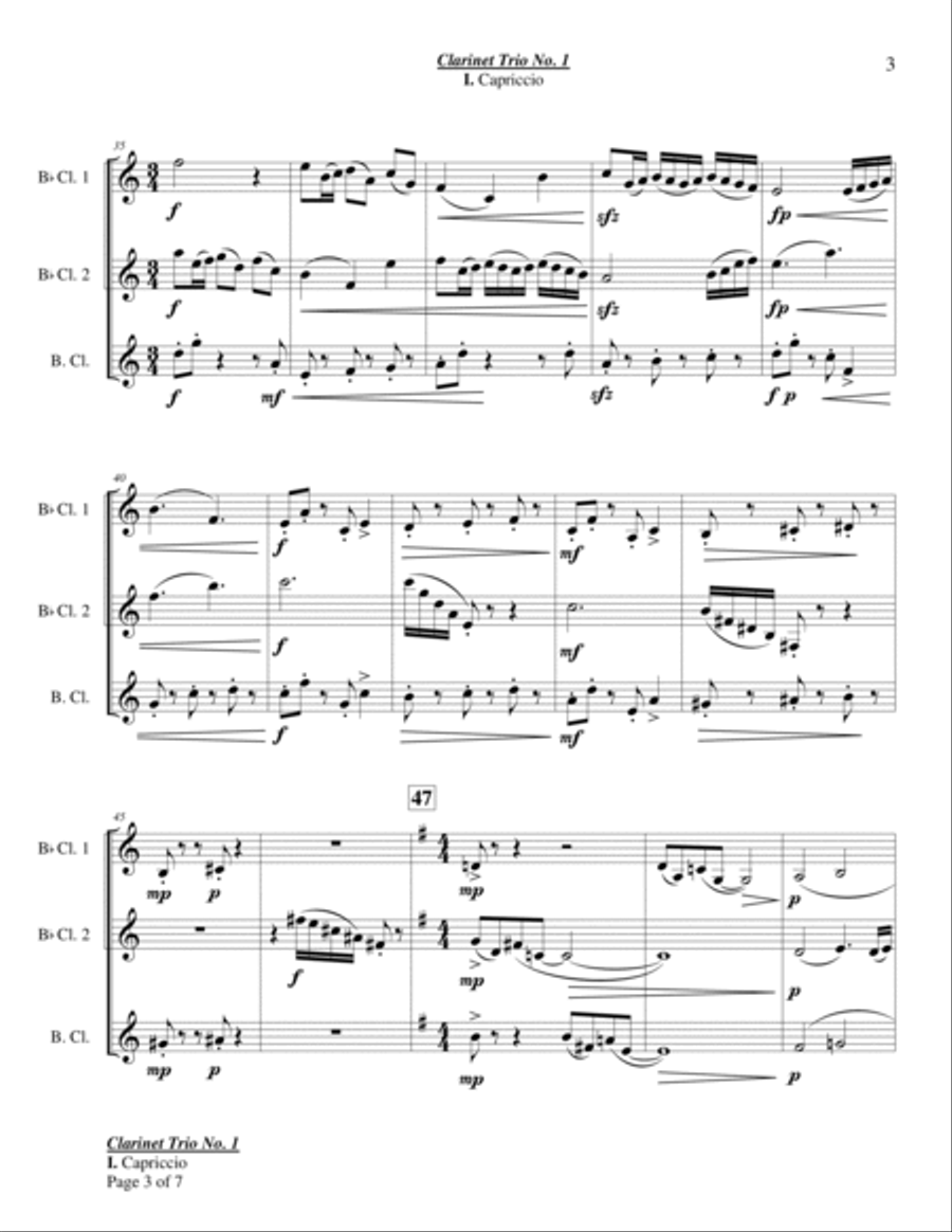 Clarinet Trio No. 1 Clarinet Trio scores gallery preview page 5