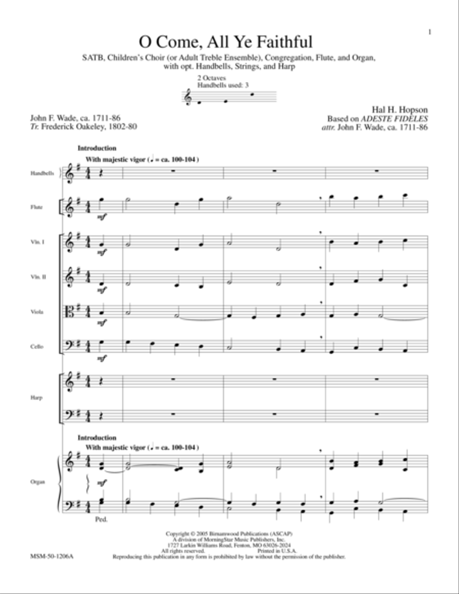O Come, All Ye Faithful Choir scores gallery preview page 1