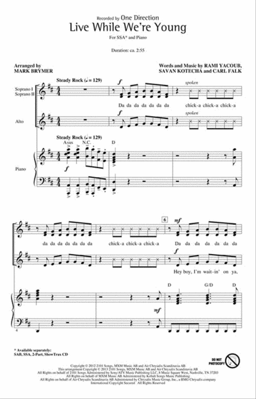 <br>Sheet music extract