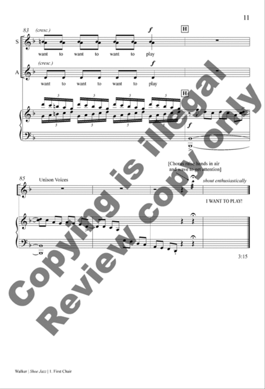 Shoe Jazz (Choral Score) Shoe Jazz (Choral Score) 2-Part scores gallery preview page 12