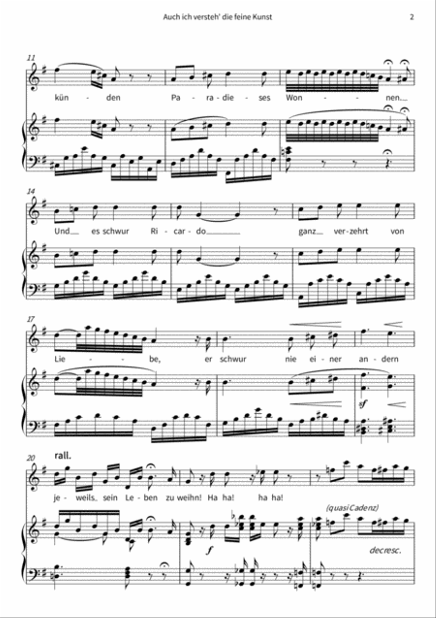 Auch ich versteh' die feine Kunst Voice Solo scores gallery preview page 4