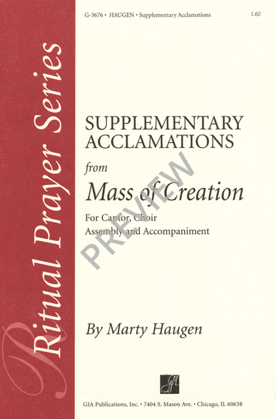 Supplementary Acclamations for "Mass of Creation"