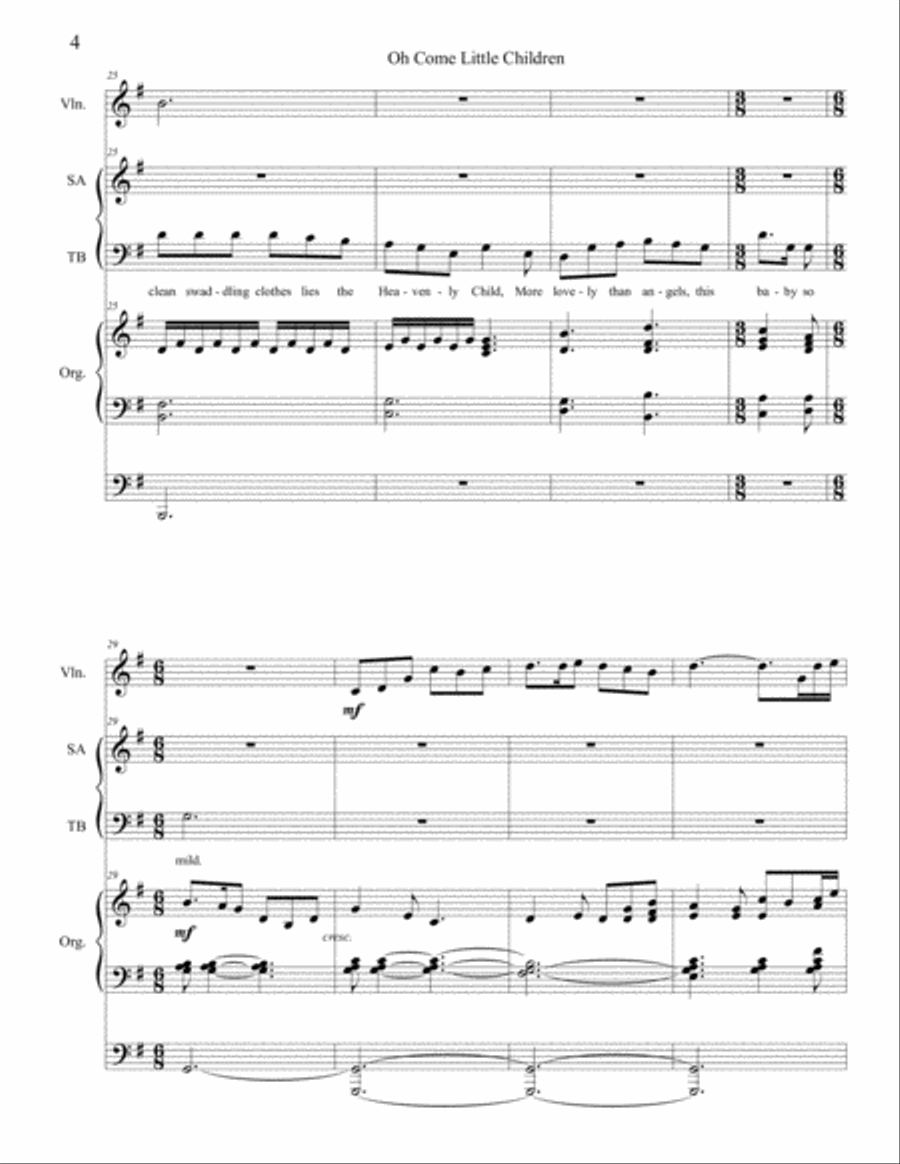 Oh Come Little Children Oh Come Little Children 4-Part scores gallery preview page 4