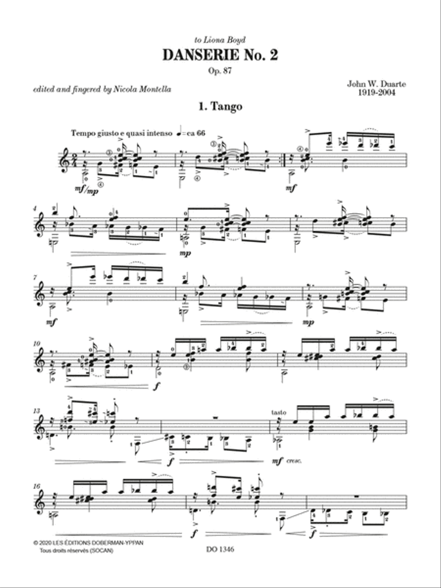 Danserie No. 2, Op. 87 Classical Guitar scores gallery preview page 2
