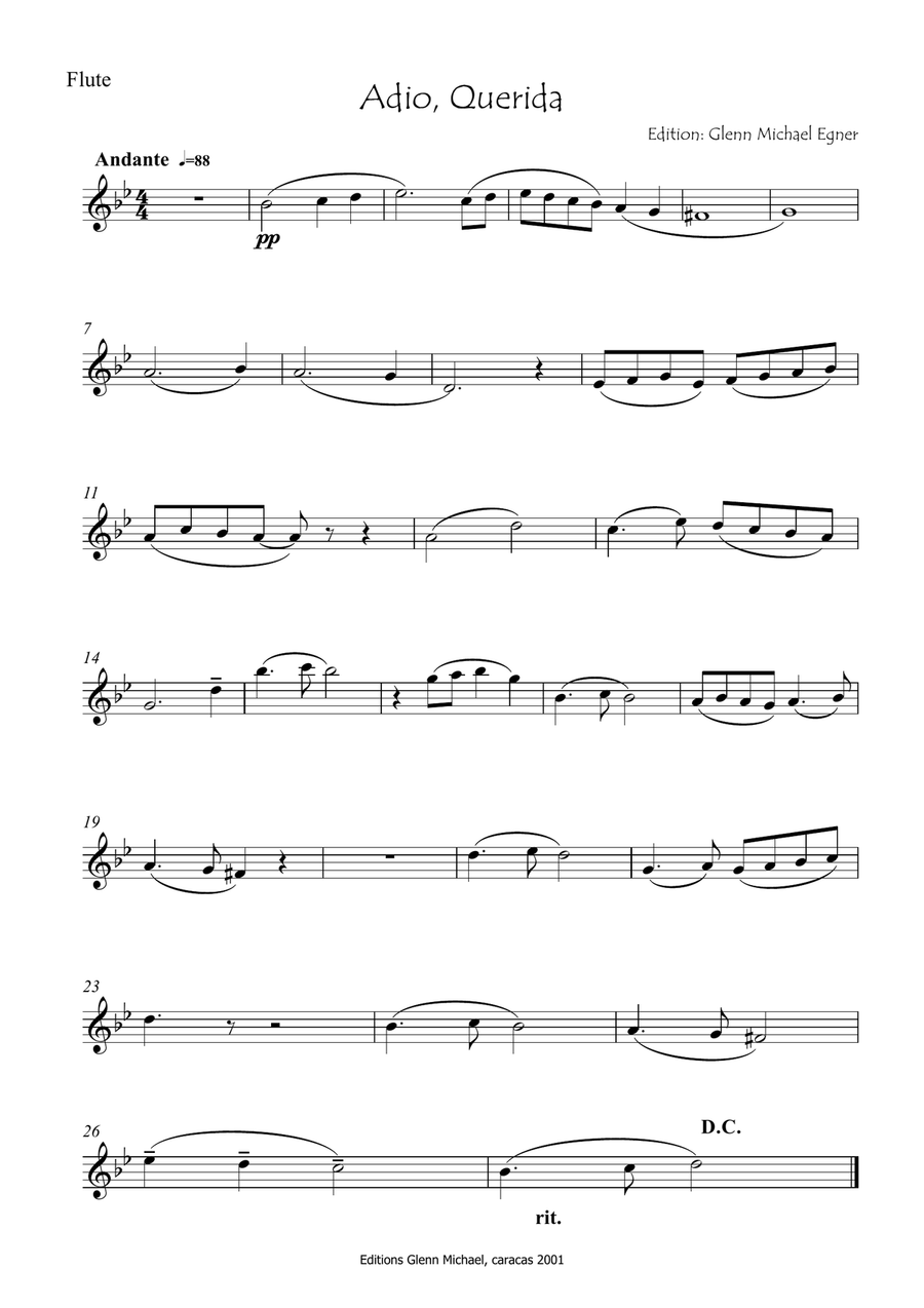 Sefardi song, Adio Querida Small Ensemble scores gallery preview page 3