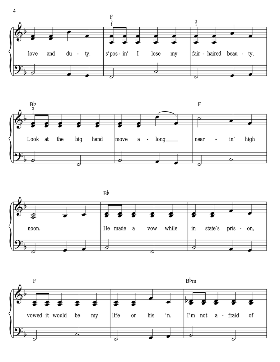 High Noon (Do Not Forsake Me) Easy Piano scores gallery preview page 4