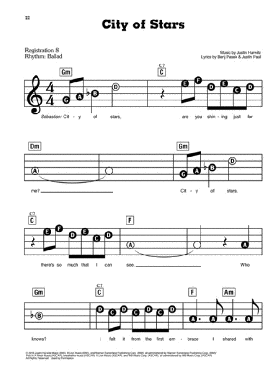 La La Land Electronic Keyboard scores gallery preview page 3