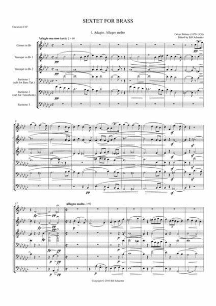 Brass Sextet: I - Adagio. Allegro Molto image number null