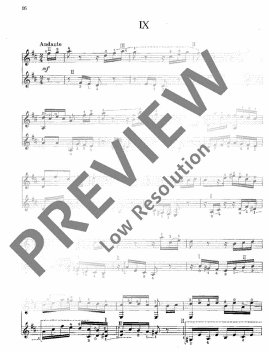12 Duos Classical Guitar scores gallery preview page 17