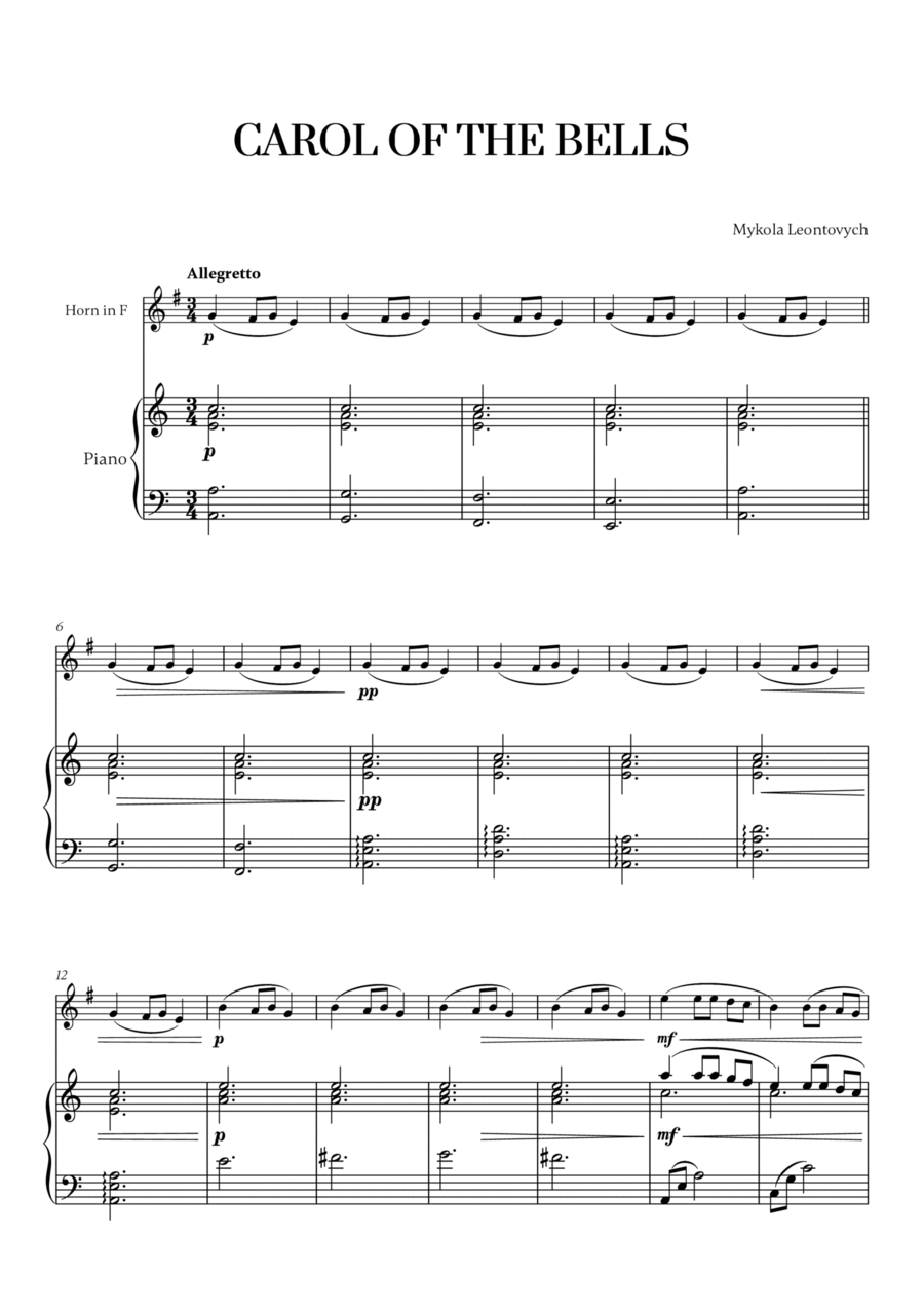 Carol of the bells cheap french horn