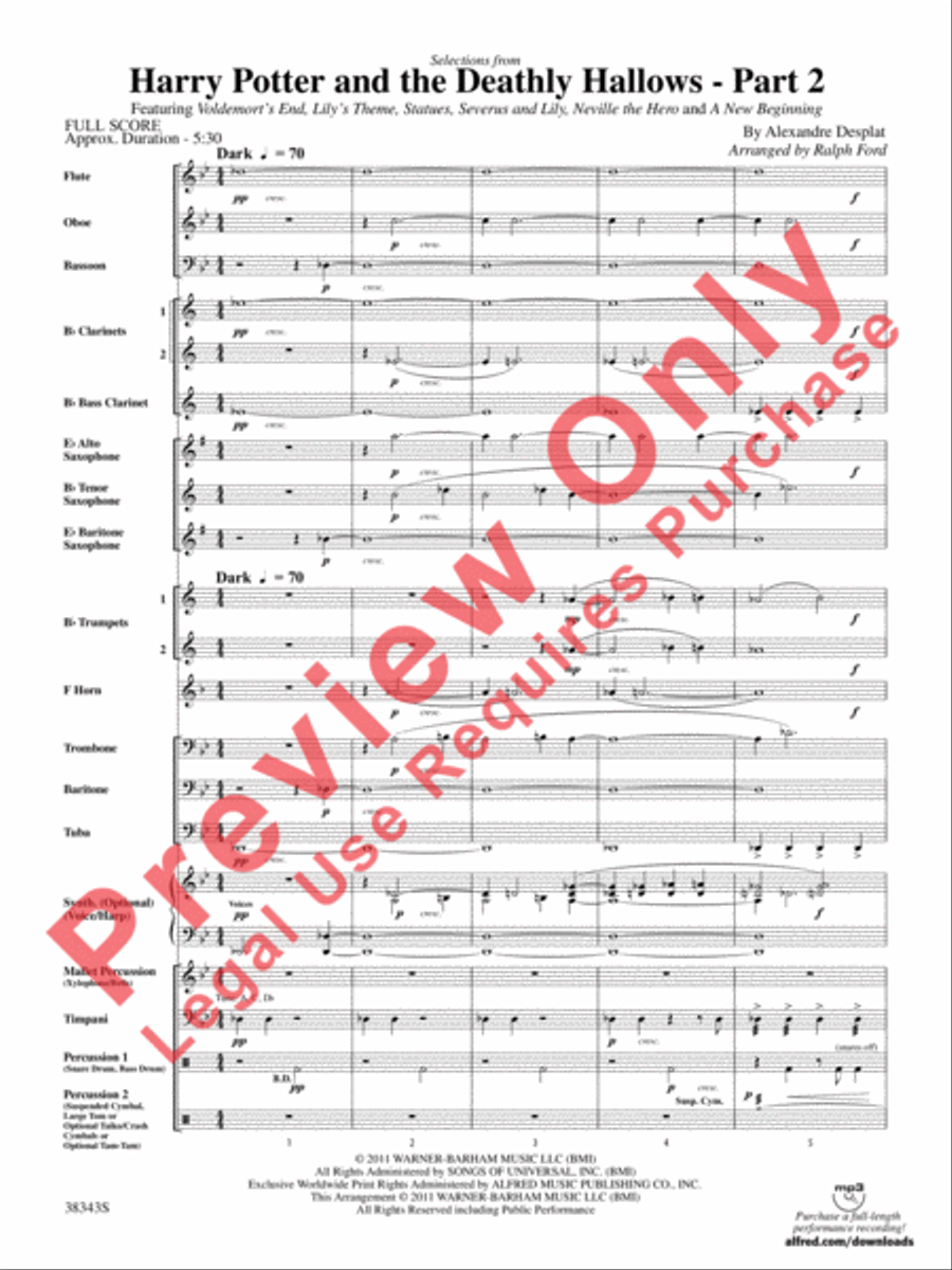 Harry Potter and the Deathly Hallows, Part 2, Selections from Concert Band scores gallery preview page 4