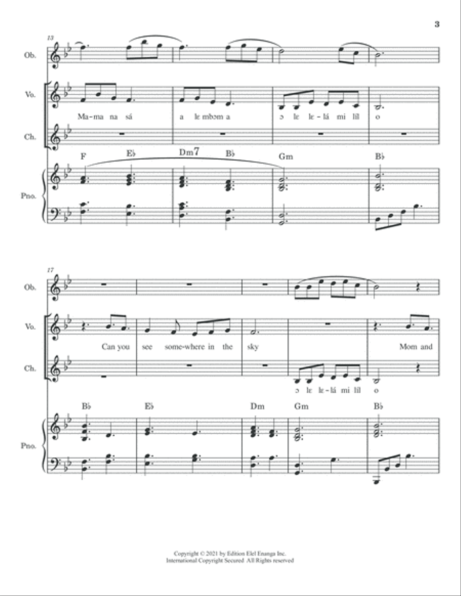 Mi Lil (a Tunen lullaby) Small Ensemble scores gallery preview page 4