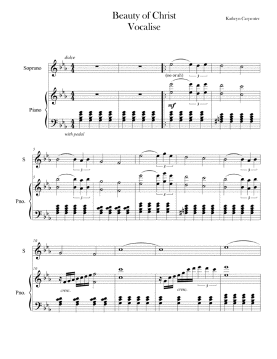 Beauty of Christ (Vocalise) Voice Solo scores gallery preview page 1