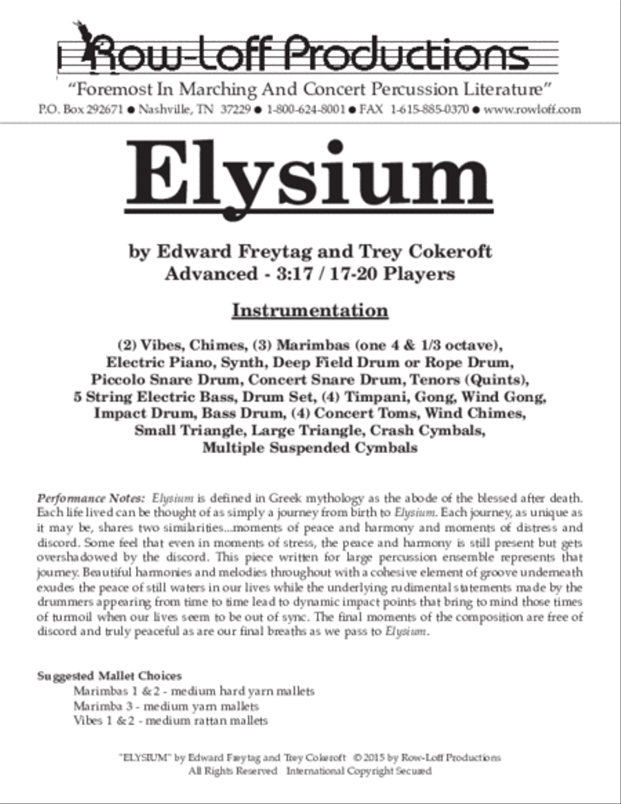 Elysium Percussion Ensemble scores gallery preview page 2
