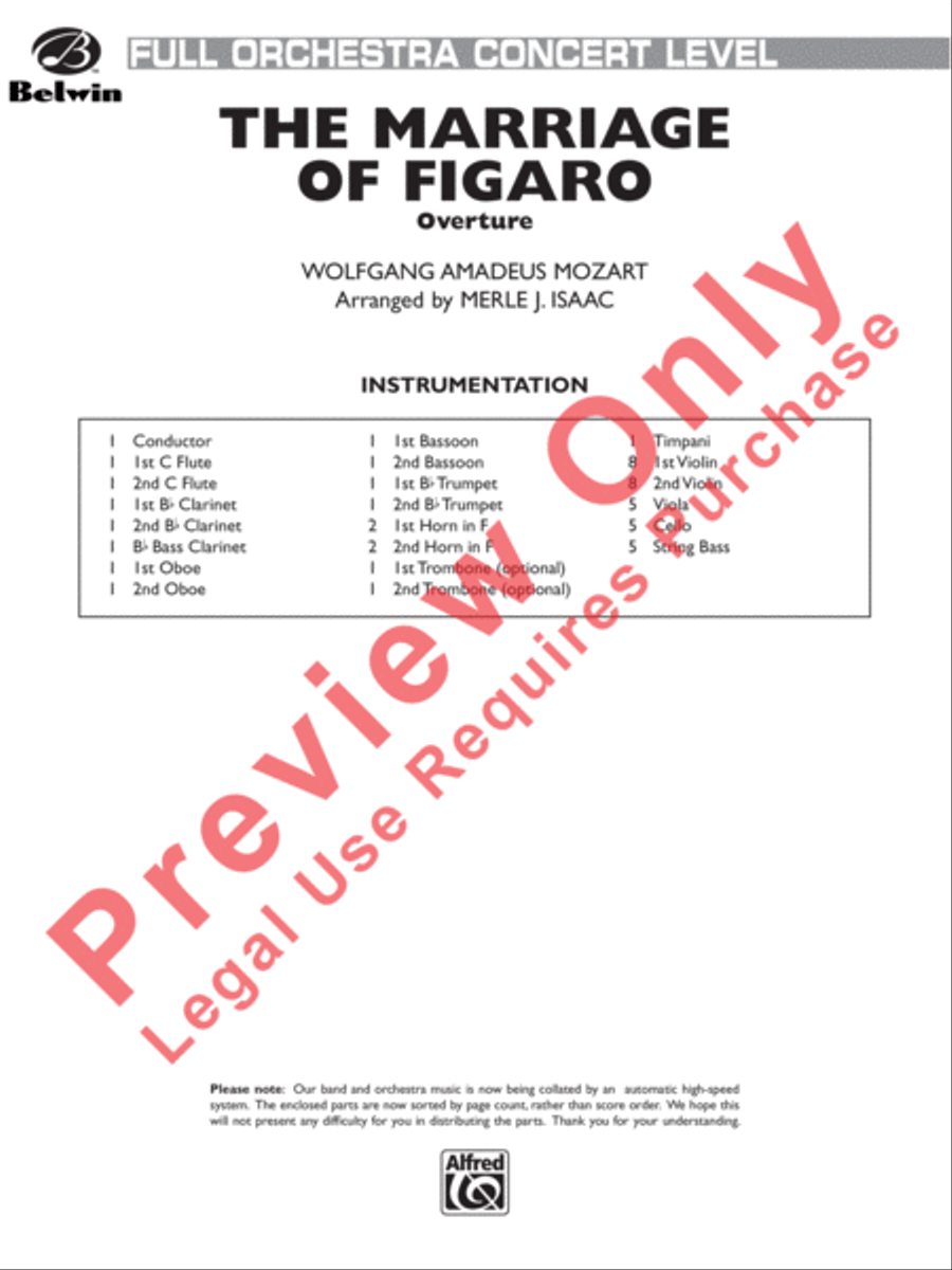 The Marriage of Figaro -- Overture Full Orchestra scores gallery preview page 2