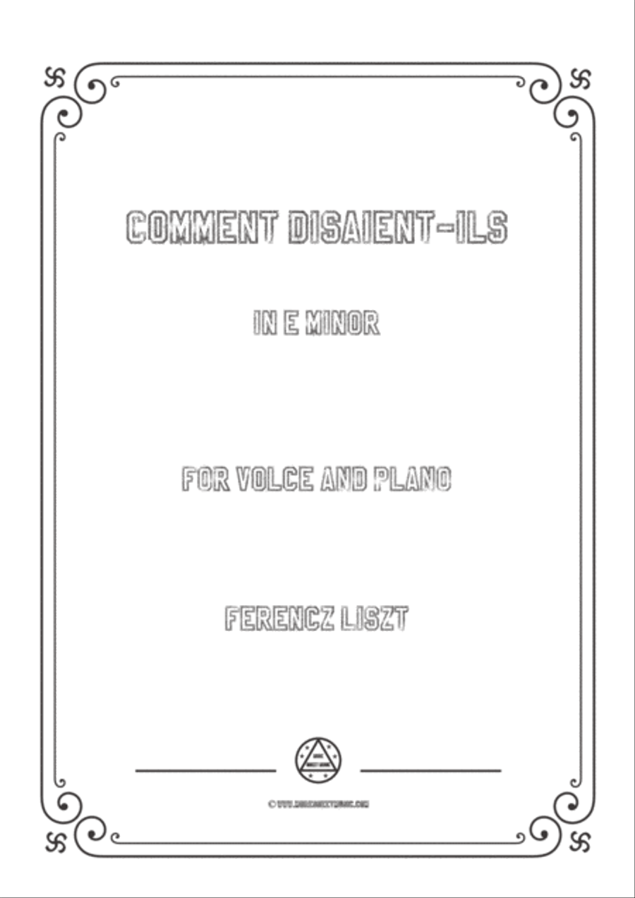 Liszt-Comment disaient-ils in e minor,for Voice and Piano Voice Solo scores gallery preview page 1