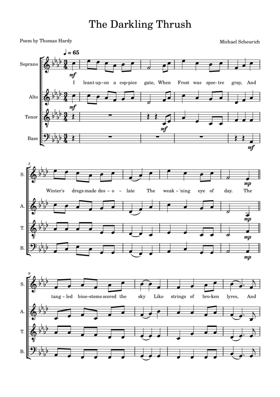 The Darkling Thrush The Darkling Thrush 4-Part scores gallery preview page 1