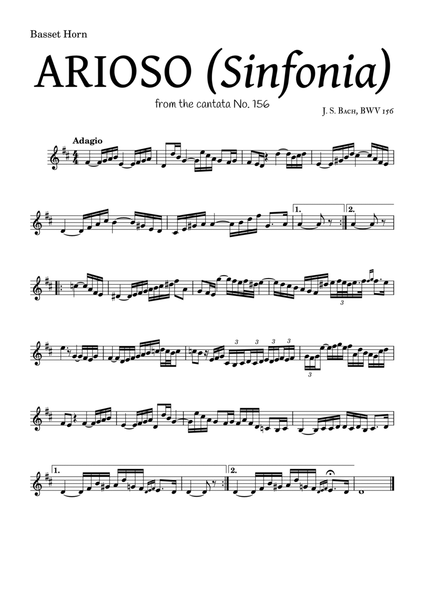 ARIOSO, by J. S. Bach (sinfonia) - for Basset Horn and accompaniment image number null