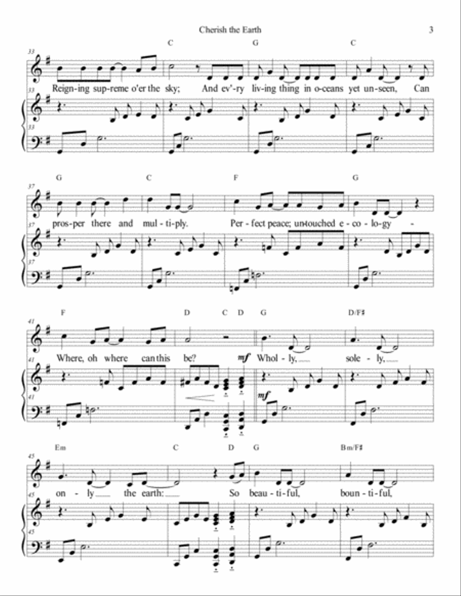 Cherish the Earth - Solo Voice scores gallery preview page 3