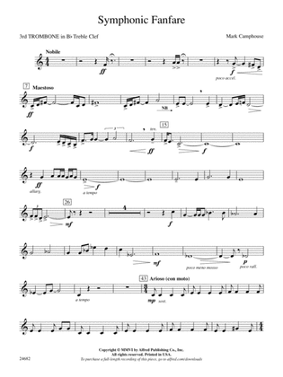 Symphonic Fanfare: (wp) 3rd B-flat Trombone T.C.