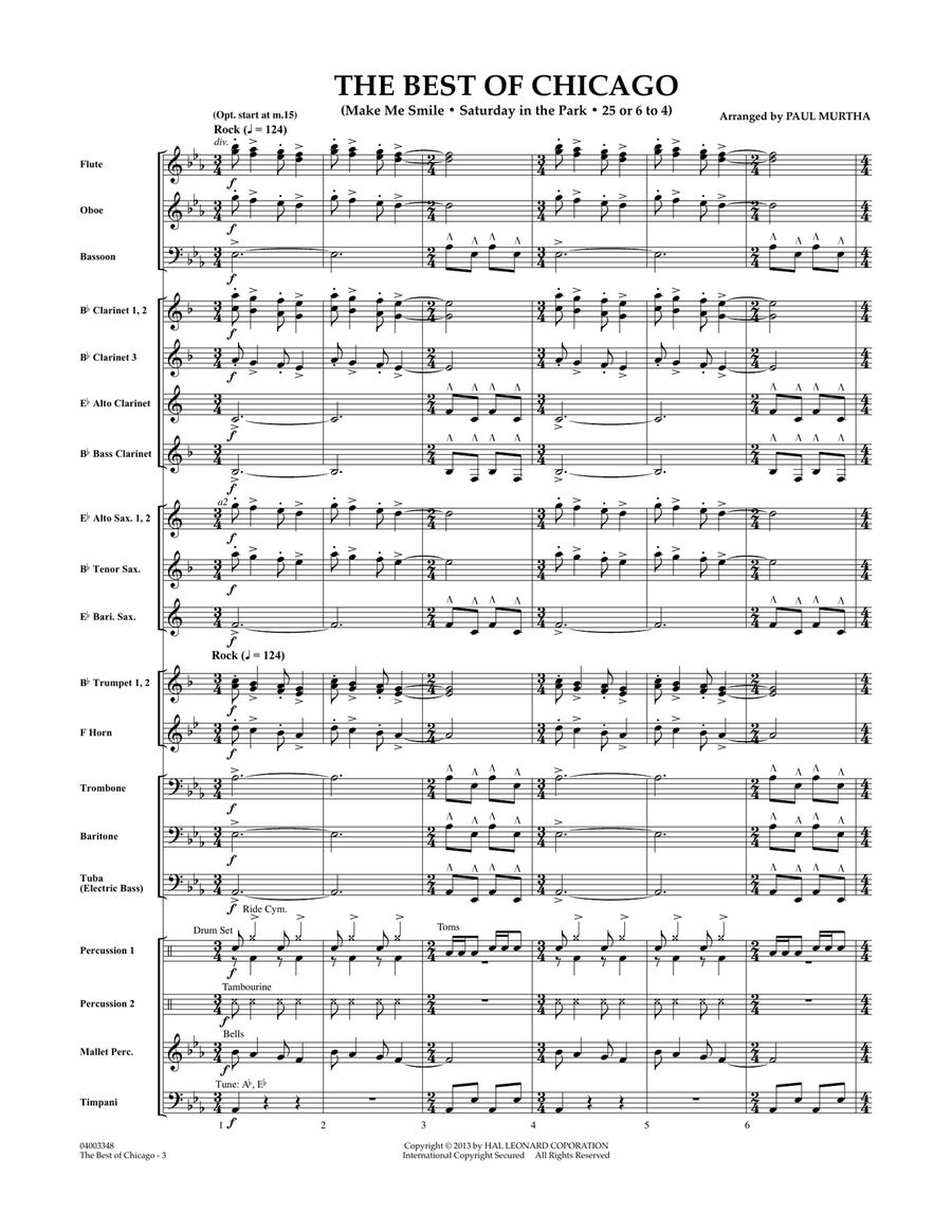 The Best Of Chicago - Conductor Score (Full Score) Concert Band scores gallery preview page 2