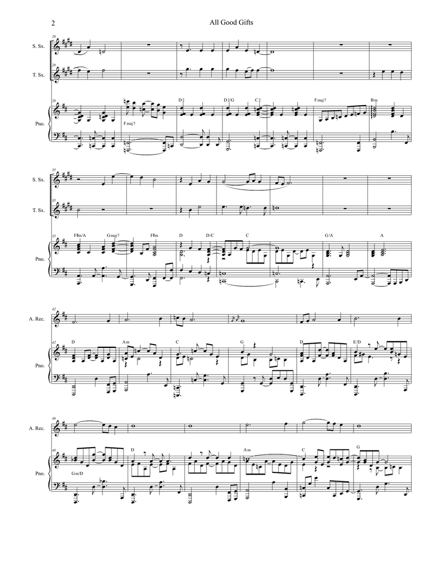 All Good Gifts Woodwind Duet scores gallery preview page 2