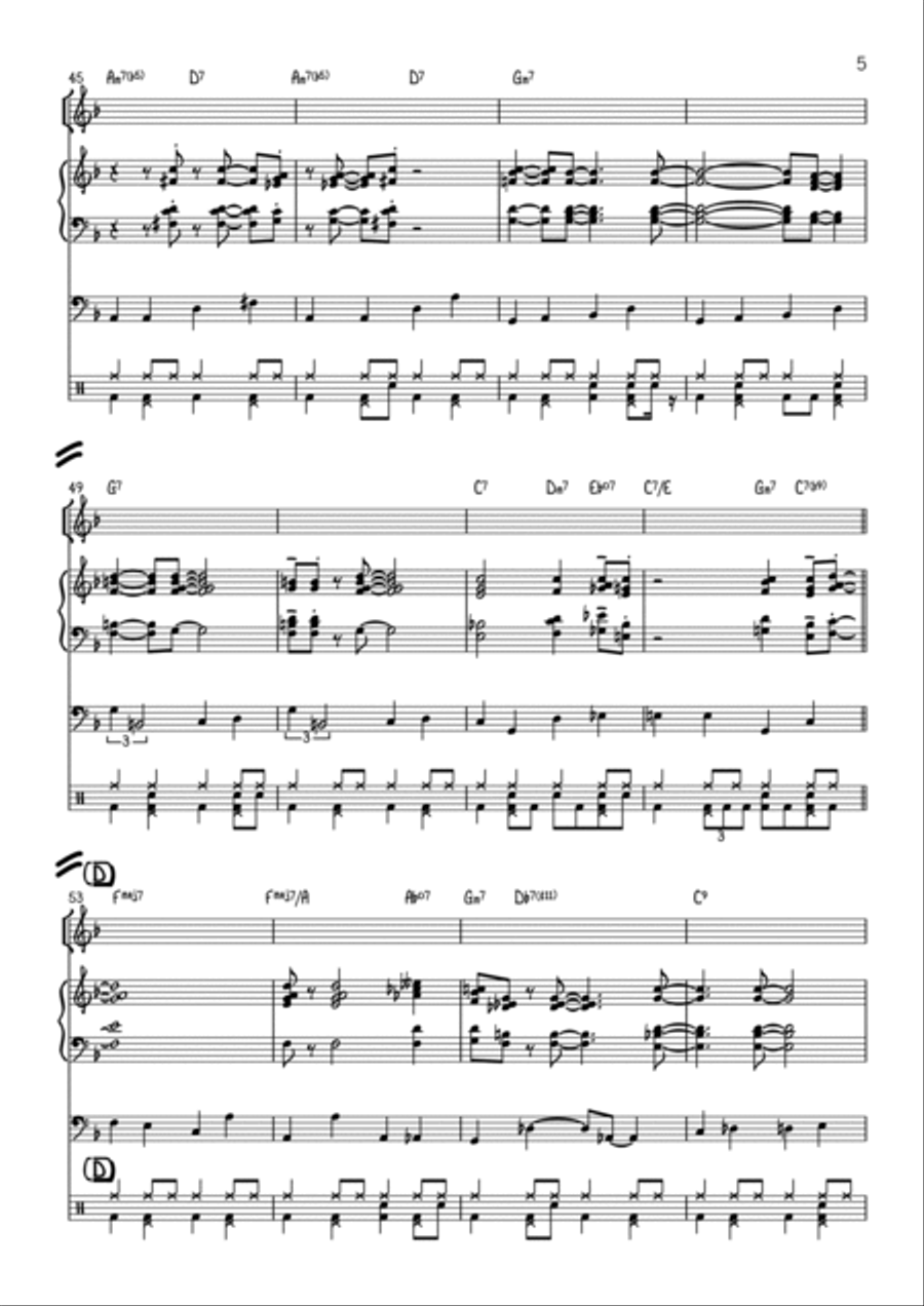 Blue Christmas Jazz Ensemble scores gallery preview page 5